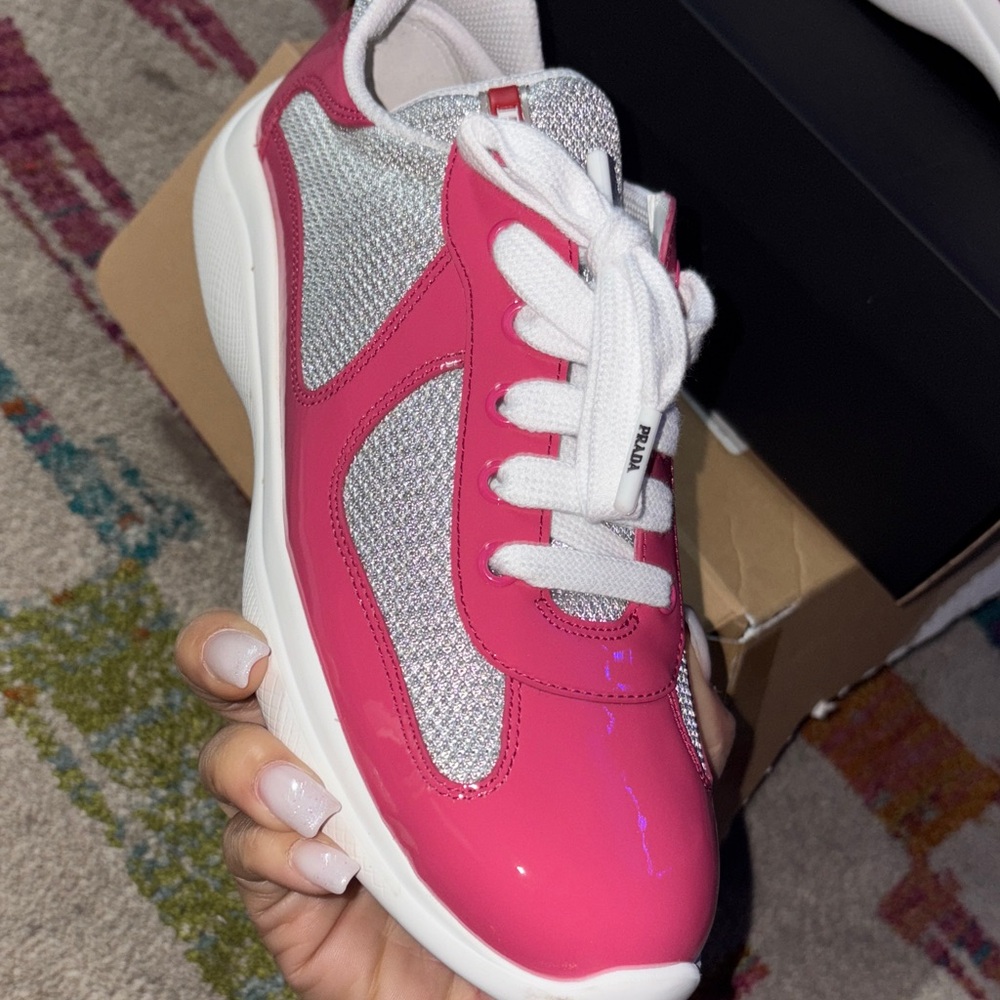 Prada Fuchsia and White Women's Sneakers - Picture 4 of 4